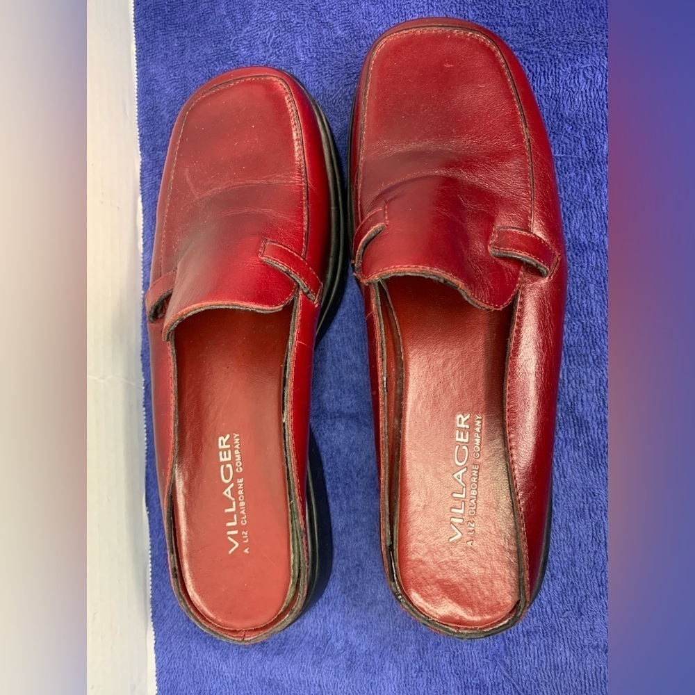 Red Leather Villager Ross Liz Claiborne Loafer Slip-On Shoes Women’s Size 6M 6 M - Picture 5 of 6